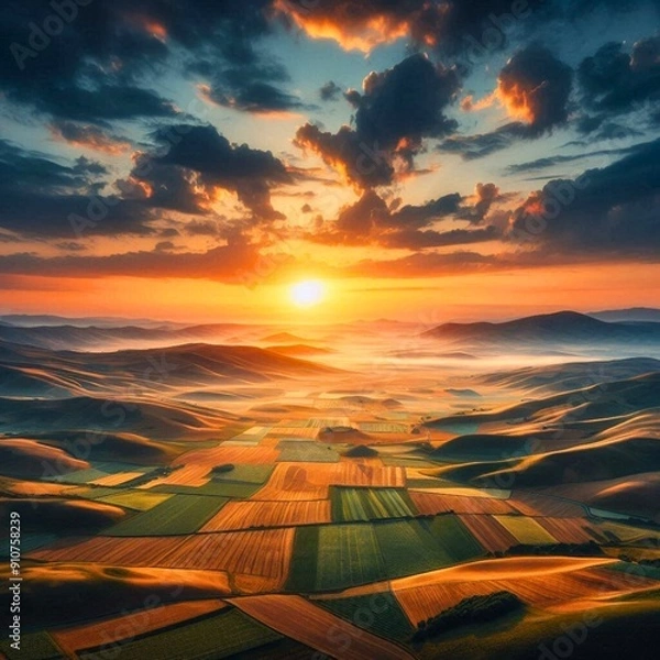 Obraz sunset in the mountains