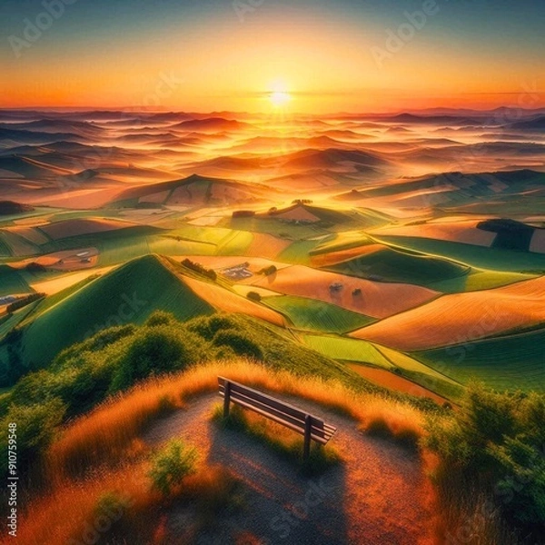 Obraz sunset in the mountains