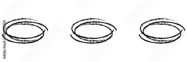 Fototapeta Hand drawn circle line sketch set. Vector circular scribble doodle round circles for message note mark design element.
