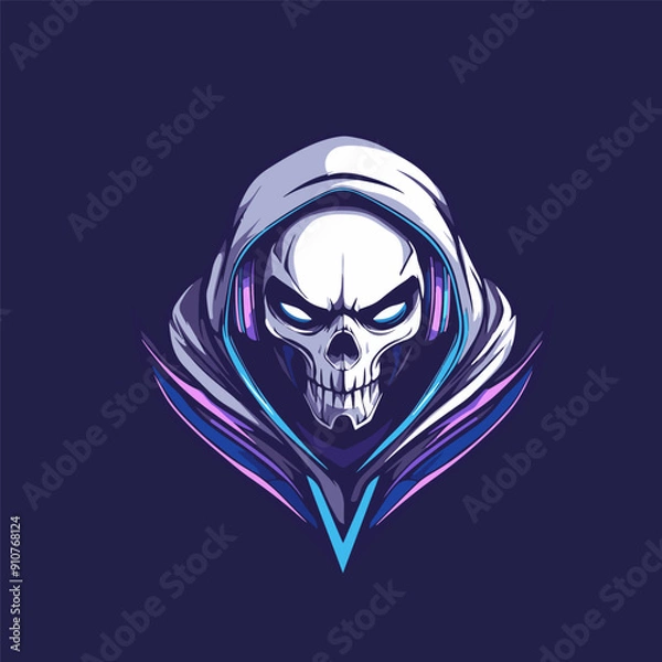 Fototapeta Skull e sports logo template