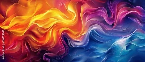 Fototapeta Abstract colorful background with dynamic fluid wave shapes.