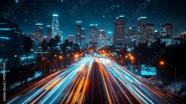 Fototapeta Panoramic night scene