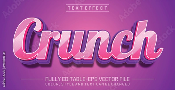 Fototapeta Crunch pink font Text effect editable