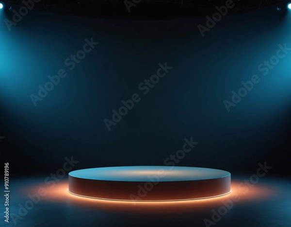 Fototapeta 3d render of vector abstract background. Podium for show product