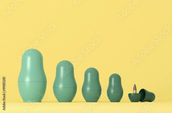 Obraz Wizualizacja gniazdowania lalki z kulą