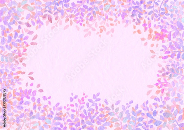 Fototapeta 水彩風ボタニカルな背景素材C