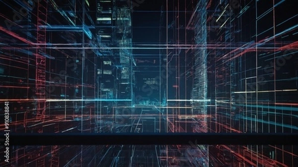 Obraz Business connect technology background Illustration