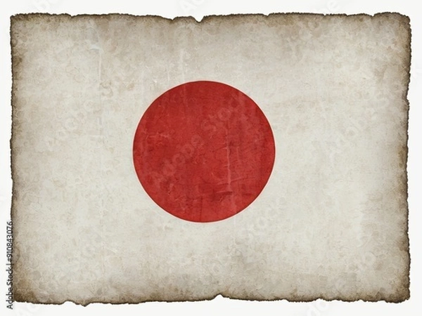 Fototapeta Vintage Japanese flag on a grunge textured background
