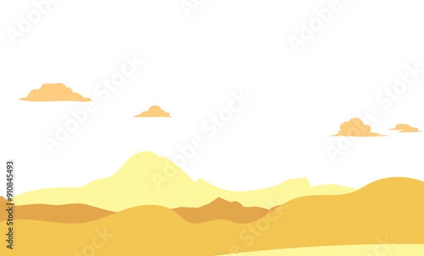 Fototapeta 黄色い秋の山々の背景フレームイラスト