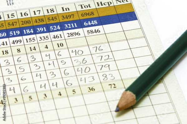 Obraz Golf Score Card