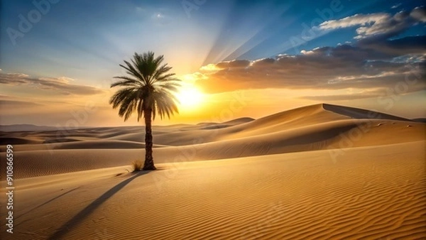 Fototapeta Sun-Scorched Sand and Serenity: A Visual Depiction of Jesus' Forty Days in the Wilderness  generative AI