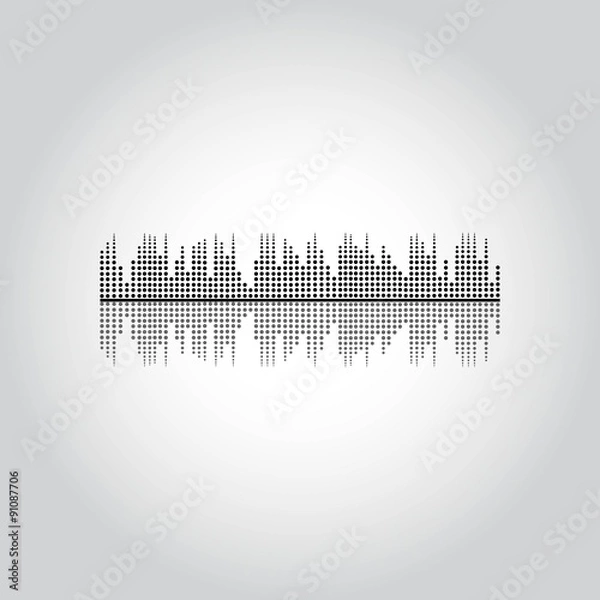Obraz Halftone sound wave pattern modern music design element