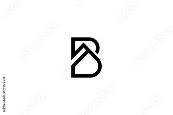 Obraz Letter AB or BA Logo Design Vector 