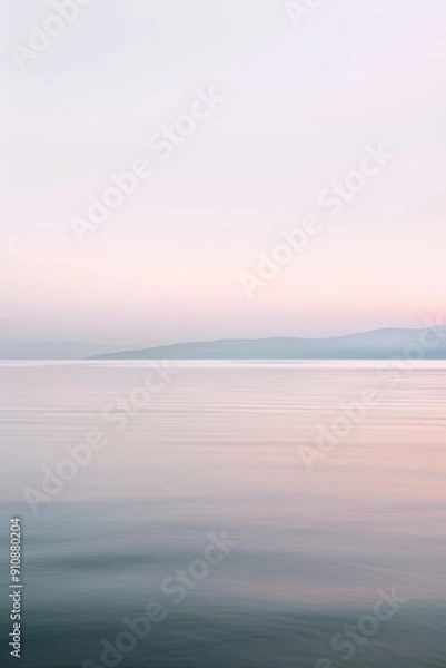 Fototapeta Abstract background wallpaper, gradients,purple and pink, tranquil ocean landscape blending soft purple and pink hues, reflecting a peaceful twilight sky in a dreamy and ethereal water