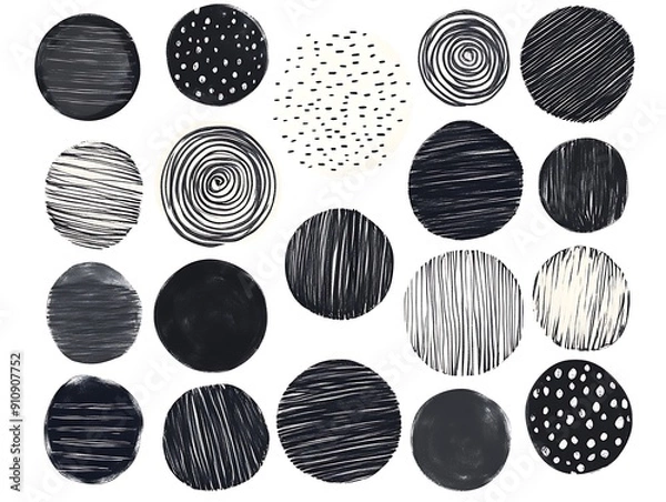 Fototapeta Set of circle watercolor hand painted background. ideal for dynamic and eye-catching design projects.