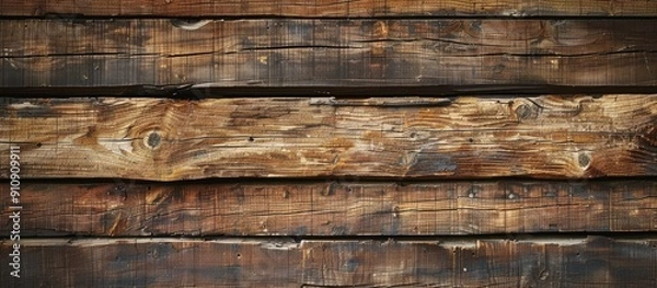 Fototapeta Textured wooden plank wall providing writing space suitable for displaying a copy space image