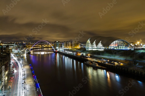 Obraz Quayside, Millenium Bridge i The Sage