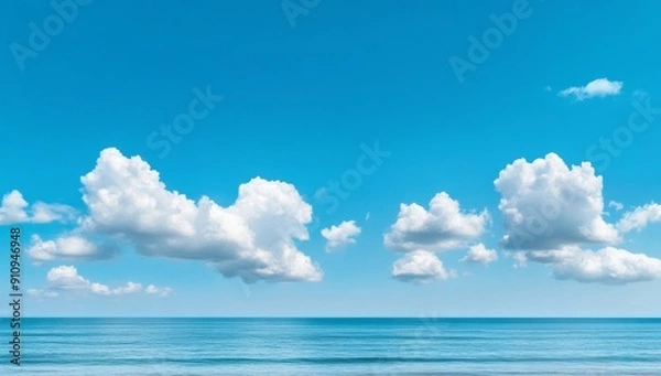 Obraz Blue sky with white clouds