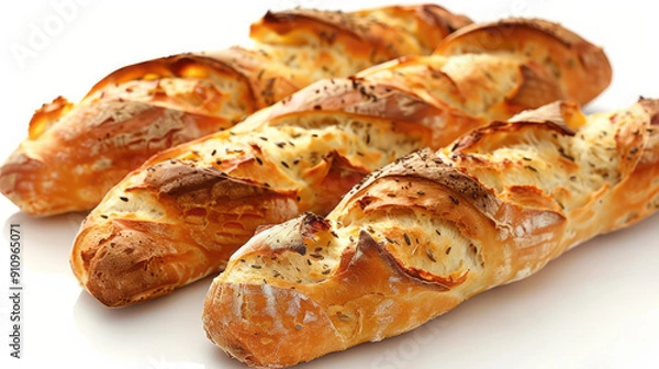 Obraz baguette on a white background 