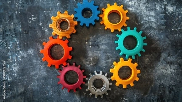 Obraz National Cooperatives Day, cooperative business symbols, ample copy space