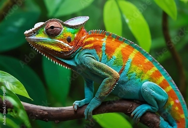 Obraz Colorful chameleon into the wild