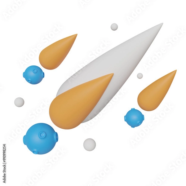 Obraz orange comet 3d illustration