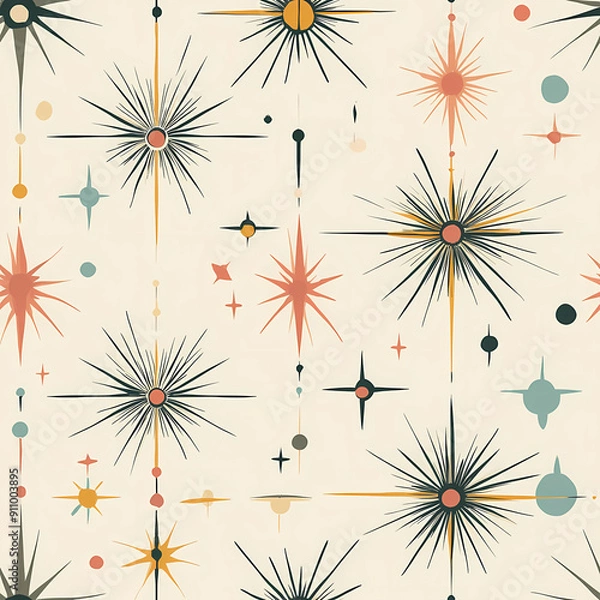 Fototapeta Starry Burst seamless pattern