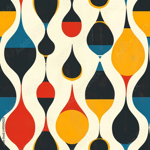 Fototapeta Abstract Drip Pattern seamless pattern