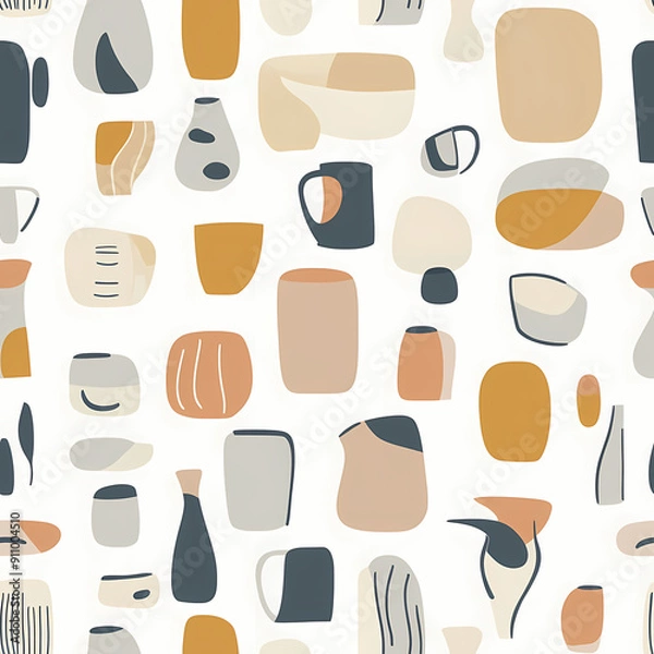 Fototapeta Abstract Pottery seamless pattern