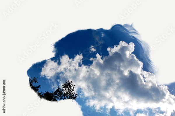 Obraz Pies - podwójna ekspozycja