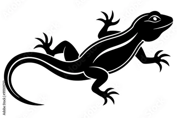 Fototapeta lizard icon, Lizard vector silhouette illustration
