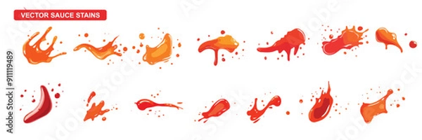 Obraz vector collection of hot sauce stains isolated on white background