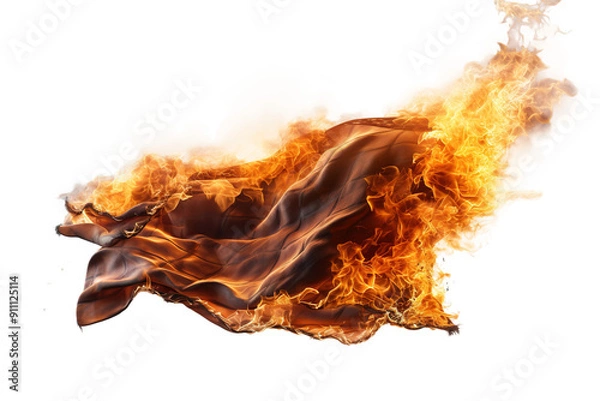 Fototapeta Inferno Unleashed: A Mesmerizing Display of Destruction on White or PNG Transparent Background.