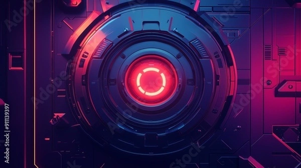 Obraz Abstract background, security logo, safety door circle