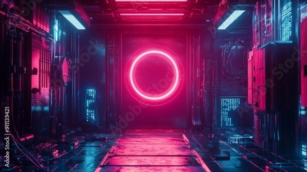 Obraz Abstract background, security door safety logo