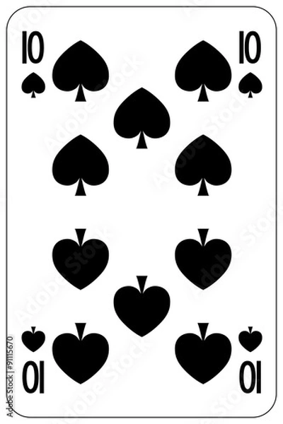 Fototapeta Poker playing card 10 spade