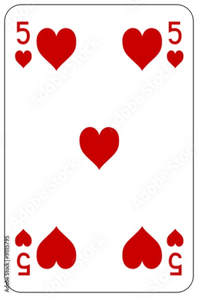 Obraz Poker playing card 5 heart