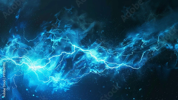 Obraz vibrant Lightning discharge on a dark background close-up	