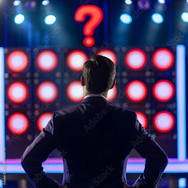 Obraz Game Show Host with Question Mark