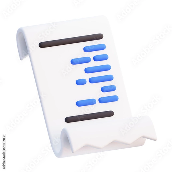 Obraz paper bill receipt 3d icon