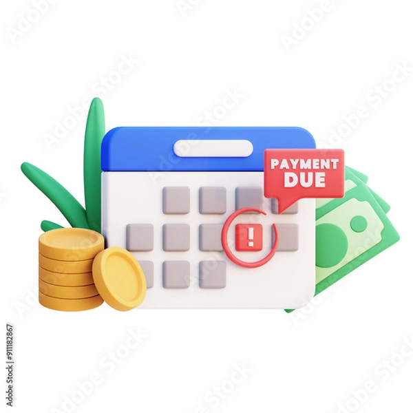 Obraz payment due date 3d icon