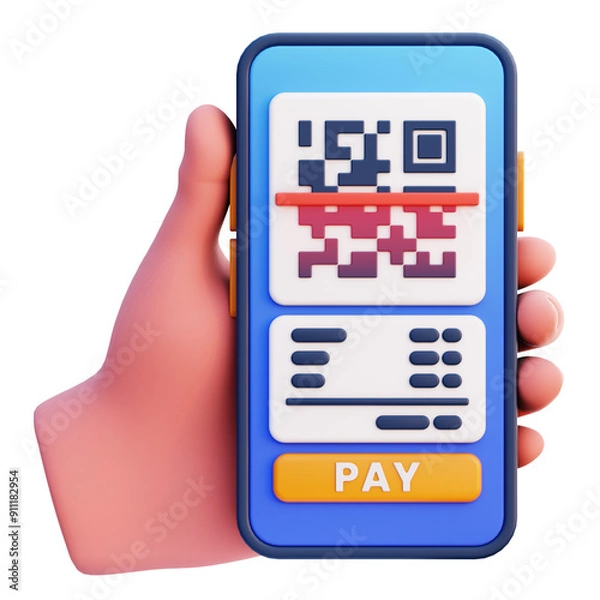 Obraz QR payment transaction 3d icon