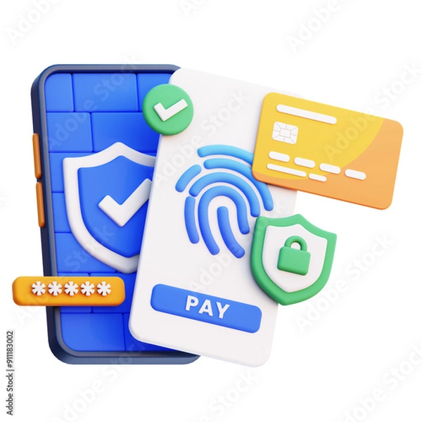 Obraz secure payment transaction 3d icon