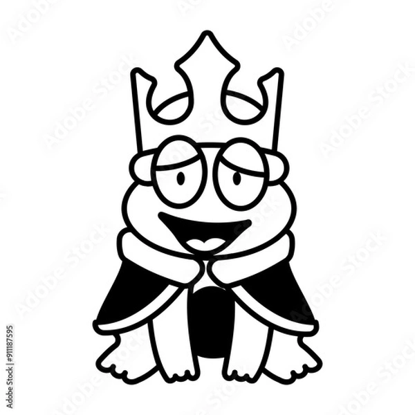 Fototapeta A glyph style icon of prince frog 
