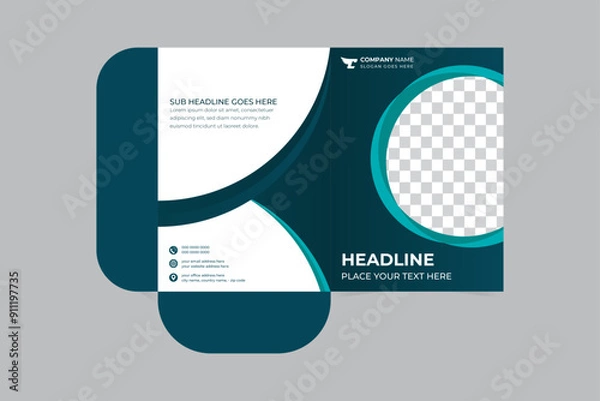 Fototapeta Professional creative corporate presentation document folders for your business. Modern presentation folder template design. Unique real estate File Cases.