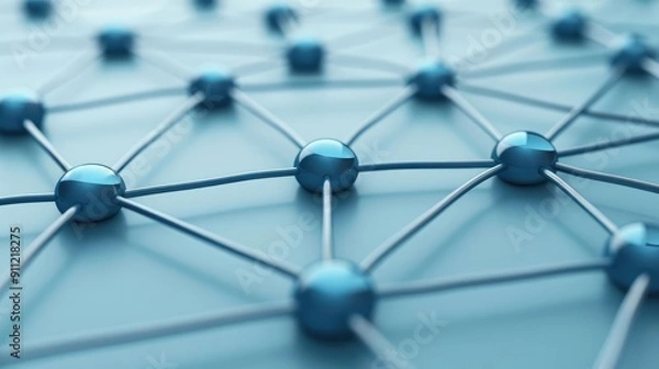 Fototapeta LAN network map showing nodes and connections, clear visual representation, tech illustration