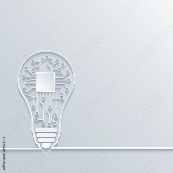Obraz Vector  concept light bulb with circuit board