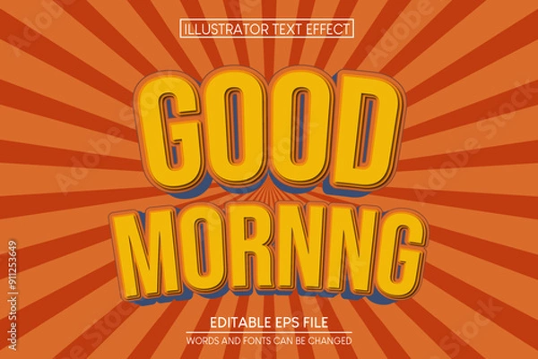 Fototapeta Good Morning Text Effect.editable text effect