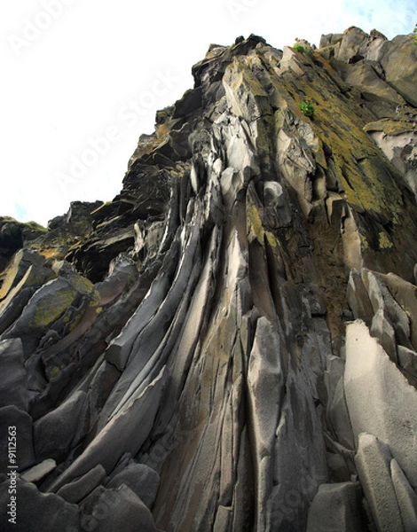 Obraz Basalt rock face Arnarstapi beach Iceland.