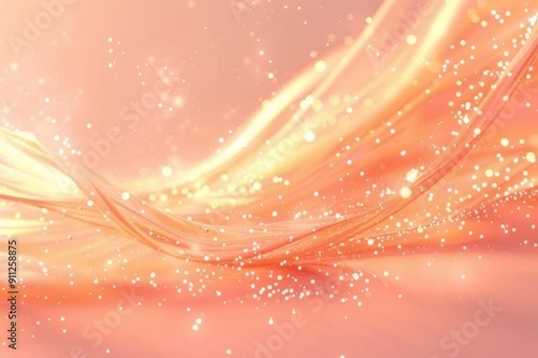 Obraz 波をイメージした柔らかい曲線のグラフィック（壁紙・光沢・きらめき・音楽・ファンタジー・ラグジュアリー）